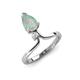 5 - Sorelle 0.50 ctw Pear Shape Opal accented Round Natural Diamond Floating Tear Drop Women Solitaire Plus Engagement Ring 