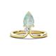 1 - Sorelle 0.50 ctw Pear Shape Opal accented Round Natural Diamond Floating Tear Drop Women Solitaire Plus Engagement Ring 