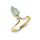 5 - Sorelle 0.50 ctw Pear Shape Opal accented Round Natural Diamond Floating Tear Drop Women Solitaire Plus Engagement Ring 