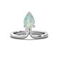 1 - Sorelle 0.50 ctw Pear Shape Opal accented Round Natural Diamond Floating Tear Drop Women Solitaire Plus Engagement Ring 