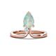 1 - Sorelle 0.50 ctw Pear Shape Opal accented Round Natural Diamond Floating Tear Drop Women Solitaire Plus Engagement Ring 