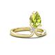 4 - Sorelle 1.00 ctw Pear Shape Peridot accented Round Natural Diamond Floating Tear Drop Women Solitaire Plus Engagement Ring 