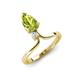 5 - Sorelle 1.00 ctw Pear Shape Peridot accented Round Natural Diamond Floating Tear Drop Women Solitaire Plus Engagement Ring 