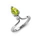 5 - Sorelle 1.00 ctw Pear Shape Peridot accented Round Natural Diamond Floating Tear Drop Women Solitaire Plus Engagement Ring 