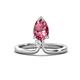 1 - Sorelle 0.85 ctw Pear Shape Pink Tourmaline accented Round Natural Diamond Floating Tear Drop Women Solitaire Plus Engagement Ring 