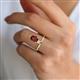 2 - Sorelle 1.15 ctw Pear Shape Red Garnet accented Round Natural Diamond Floating Tear Drop Women Solitaire Plus Engagement Ring 