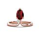 1 - Sorelle 1.15 ctw Pear Shape Red Garnet accented Round Natural Diamond Floating Tear Drop Women Solitaire Plus Engagement Ring 