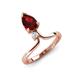 5 - Sorelle 1.15 ctw Pear Shape Red Garnet accented Round Natural Diamond Floating Tear Drop Women Solitaire Plus Engagement Ring 