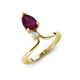 5 - Sorelle 1.15 ctw Pear Shape Rhodolite Garnet accented Round Natural Diamond Floating Tear Drop Women Solitaire Plus Engagement Ring 