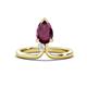 1 - Sorelle 1.15 ctw Pear Shape Rhodolite Garnet accented Round Natural Diamond Floating Tear Drop Women Solitaire Plus Engagement Ring 