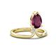 4 - Sorelle 1.15 ctw Pear Shape Rhodolite Garnet accented Round Natural Diamond Floating Tear Drop Women Solitaire Plus Engagement Ring 