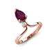 5 - Sorelle 1.15 ctw Pear Shape Rhodolite Garnet accented Round Natural Diamond Floating Tear Drop Women Solitaire Plus Engagement Ring 