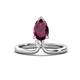 1 - Sorelle 1.15 ctw Pear Shape Rhodolite Garnet accented Round Natural Diamond Floating Tear Drop Women Solitaire Plus Engagement Ring 
