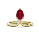 1 - Sorelle 1.65 ctw Pear Shape Created Ruby accented Round Natural Diamond Floating Tear Drop Women Solitaire Plus Engagement Ring 
