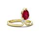 4 - Sorelle 1.65 ctw Pear Shape Created Ruby accented Round Natural Diamond Floating Tear Drop Women Solitaire Plus Engagement Ring 