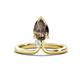 1 - Sorelle 0.80 ctw Pear Shape Smoky Quartz accented Round Natural Diamond Floating Tear Drop Women Solitaire Plus Engagement Ring 