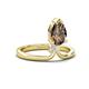 4 - Sorelle 0.80 ctw Pear Shape Smoky Quartz accented Round Natural Diamond Floating Tear Drop Women Solitaire Plus Engagement Ring 