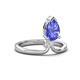 4 - Sorelle 1.45 ctw Pear Shape Tanzanite accented Round Natural Diamond Floating Tear Drop Women Solitaire Plus Engagement Ring 