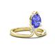 4 - Sorelle 1.45 ctw Pear Shape Tanzanite accented Round Natural Diamond Floating Tear Drop Women Solitaire Plus Engagement Ring 