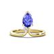 1 - Sorelle 1.45 ctw Pear Shape Tanzanite accented Round Natural Diamond Floating Tear Drop Women Solitaire Plus Engagement Ring 