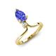 5 - Sorelle 1.45 ctw Pear Shape Tanzanite accented Round Natural Diamond Floating Tear Drop Women Solitaire Plus Engagement Ring 