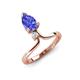 5 - Sorelle 1.45 ctw Pear Shape Tanzanite accented Round Natural Diamond Floating Tear Drop Women Solitaire Plus Engagement Ring 