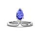1 - Sorelle 1.45 ctw Pear Shape Tanzanite accented Round Natural Diamond Floating Tear Drop Women Solitaire Plus Engagement Ring 