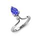 5 - Sorelle 1.45 ctw Pear Shape Tanzanite accented Round Natural Diamond Floating Tear Drop Women Solitaire Plus Engagement Ring 