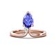 1 - Sorelle 1.45 ctw Pear Shape Tanzanite accented Round Natural Diamond Floating Tear Drop Women Solitaire Plus Engagement Ring 