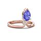 4 - Sorelle 1.45 ctw Pear Shape Tanzanite accented Round Natural Diamond Floating Tear Drop Women Solitaire Plus Engagement Ring 
