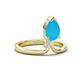 4 - Sorelle 0.50 ctw Pear Shape Turquoise accented Round Natural Diamond Floating Tear Drop Women Solitaire Plus Engagement Ring 