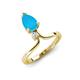 5 - Sorelle 0.50 ctw Pear Shape Turquoise accented Round Natural Diamond Floating Tear Drop Women Solitaire Plus Engagement Ring 