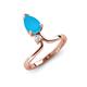 5 - Sorelle 0.50 ctw Pear Shape Turquoise accented Round Natural Diamond Floating Tear Drop Women Solitaire Plus Engagement Ring 