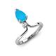 5 - Sorelle 0.50 ctw Pear Shape Turquoise accented Round Natural Diamond Floating Tear Drop Women Solitaire Plus Engagement Ring 