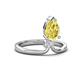 4 - Sorelle 1.35 ctw Pear Shape Created Yellow Sapphire accented Round Natural Diamond Floating Tear Drop Women Solitaire Plus Engagement Ring 