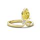 4 - Sorelle 1.35 ctw Pear Shape Created Yellow Sapphire accented Round Natural Diamond Floating Tear Drop Women Solitaire Plus Engagement Ring 