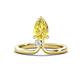 1 - Sorelle 1.35 ctw Pear Shape Created Yellow Sapphire accented Round Natural Diamond Floating Tear Drop Women Solitaire Plus Engagement Ring 
