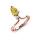 5 - Sorelle 1.35 ctw Pear Shape Created Yellow Sapphire accented Round Natural Diamond Floating Tear Drop Women Solitaire Plus Engagement Ring 