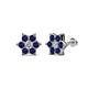 1 - Amora 0.57 ctw Natural Diamond and Blue Sapphire Flower Earrings 