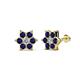 1 - Amora 0.57 ctw Natural Diamond and Blue Sapphire Flower Earrings 