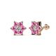 1 - Amora 0.57 ctw Natural Diamond and Pink Sapphire Flower Earrings 
