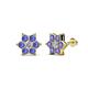 1 - Amora 0.55 ctw Natural Diamond and Tanzanite Flower Earrings 