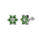 1 - Amora 0.63 ctw Natural Diamond and Green Garnet Flower Earrings 