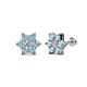 1 - Amora 0.44 ctw Natural Diamond and Aquamarine Flower Earrings 