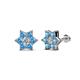 1 - Amora 0.43 ctw Natural Diamond and Blue Topaz Flower Earrings 