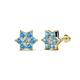 1 - Amora 0.43 ctw Natural Diamond and Blue Topaz Flower Earrings 