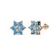 1 - Amora 0.43 ctw Natural Diamond and Blue Topaz Flower Earrings 