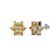 1 - Amora 0.44 ctw Natural Diamond and Citrine Flower Earrings 