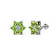 1 - Amora 0.63 ctw Natural Diamond and Peridot Flower Earrings 