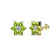 1 - Amora 0.63 ctw Natural Diamond and Peridot Flower Earrings 